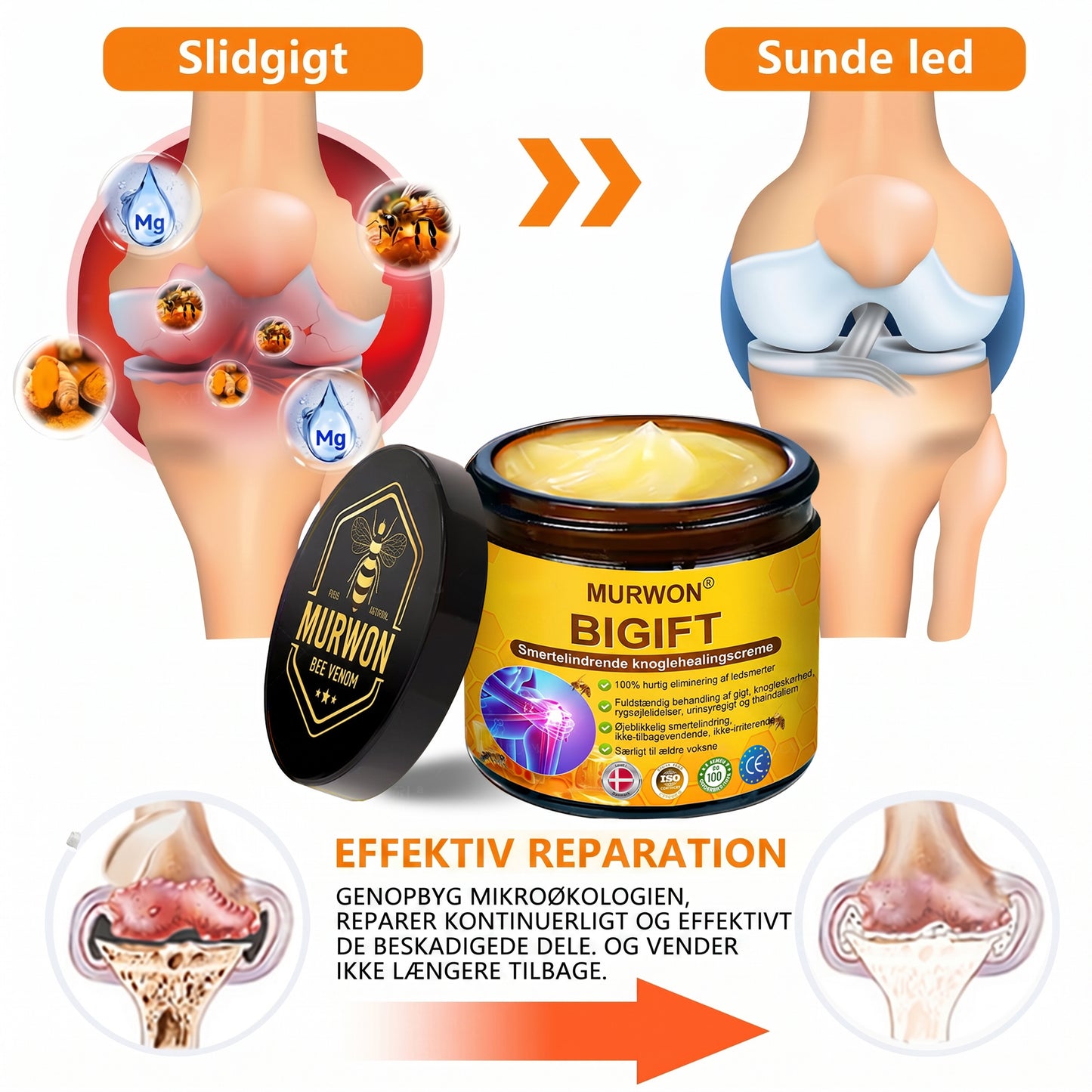 Spar 30%🎁🎁 |𝐌𝐔𝐑𝐖𝐎𝐍® Bi-Gift Smertelindrende & Knoglehelende Creme ✨✨✨ – Specielt udviklet til ældre