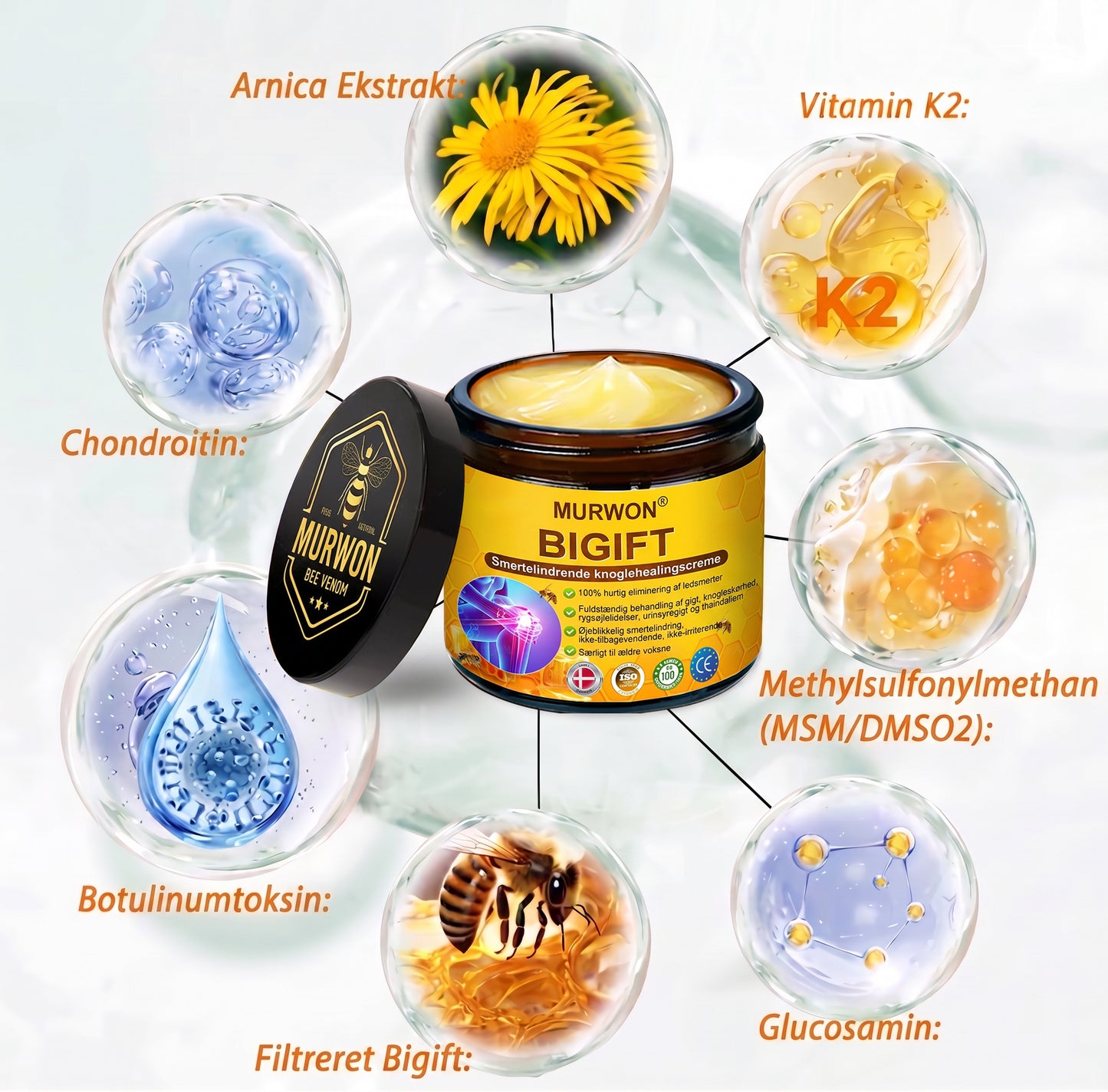 Spar 30%🎁🎁 |𝐌𝐔𝐑𝐖𝐎𝐍® Bi-Gift Smertelindrende & Knoglehelende Creme ✨✨✨ – Specielt udviklet til ældre