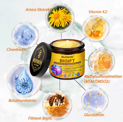 Spar 30%🎁🎁 |𝐌𝐔𝐑𝐖𝐎𝐍® Bi-Gift Smertelindrende & Knoglehelende Creme ✨✨✨ – Specielt udviklet til ældre