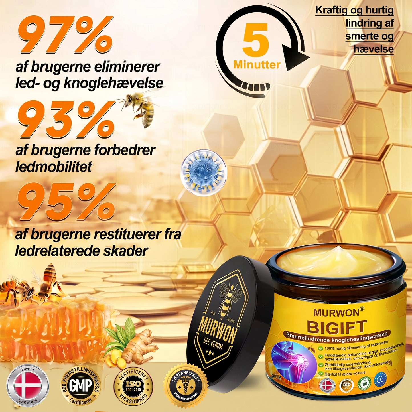 Spar 30%🎁🎁 |𝐌𝐔𝐑𝐖𝐎𝐍® Bi-Gift Smertelindrende & Knoglehelende Creme ✨✨✨ – Specielt udviklet til ældre