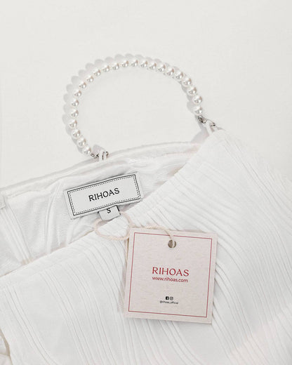 Spaghettistrop-kjole med bølget tekstur